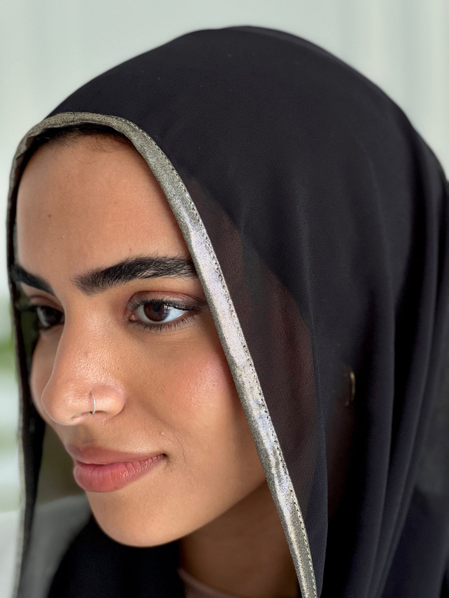 Lined Chiffon Hijab - Black