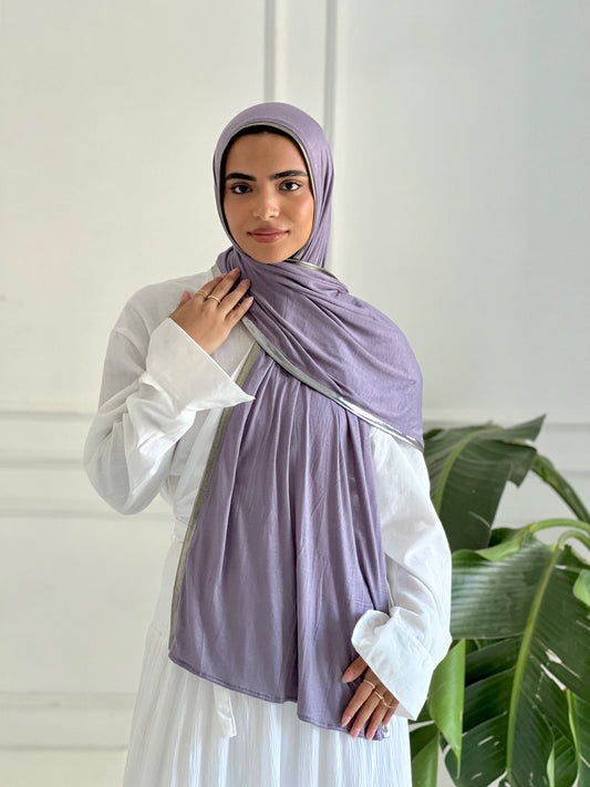 Gold & Silver Hijab- Mauve