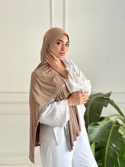Gold & Silver Hijab- Cafe