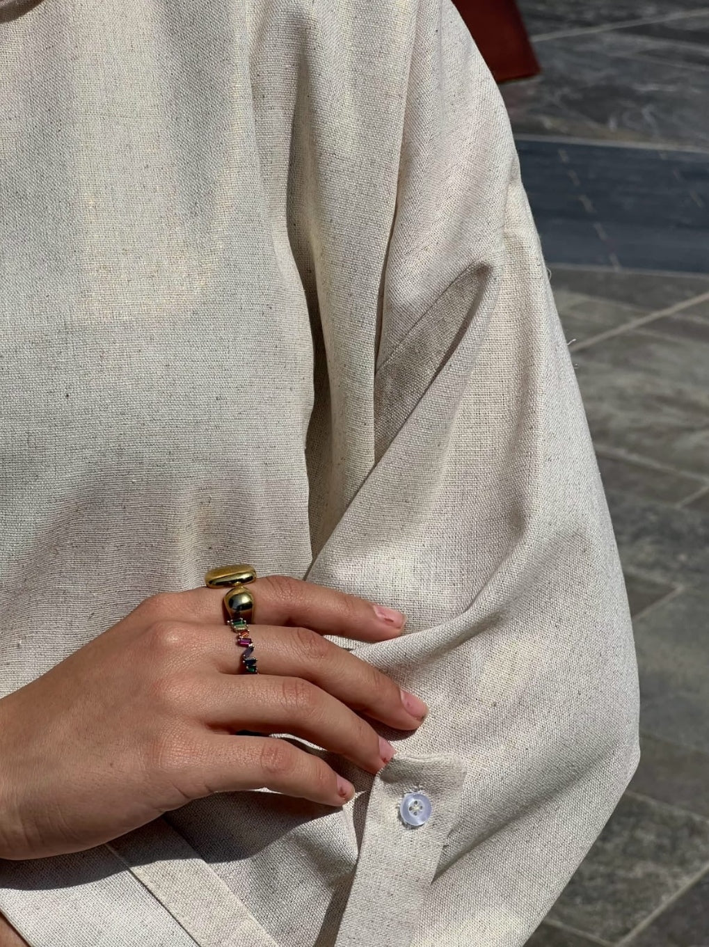 Set beige gold shimmery