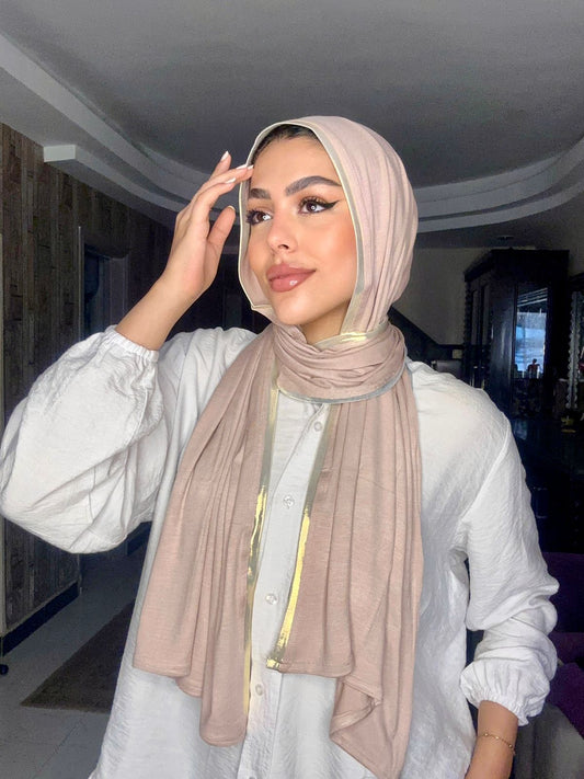Gold & Silver Hijab - Cashmere